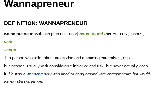 Wannapreneur Definition